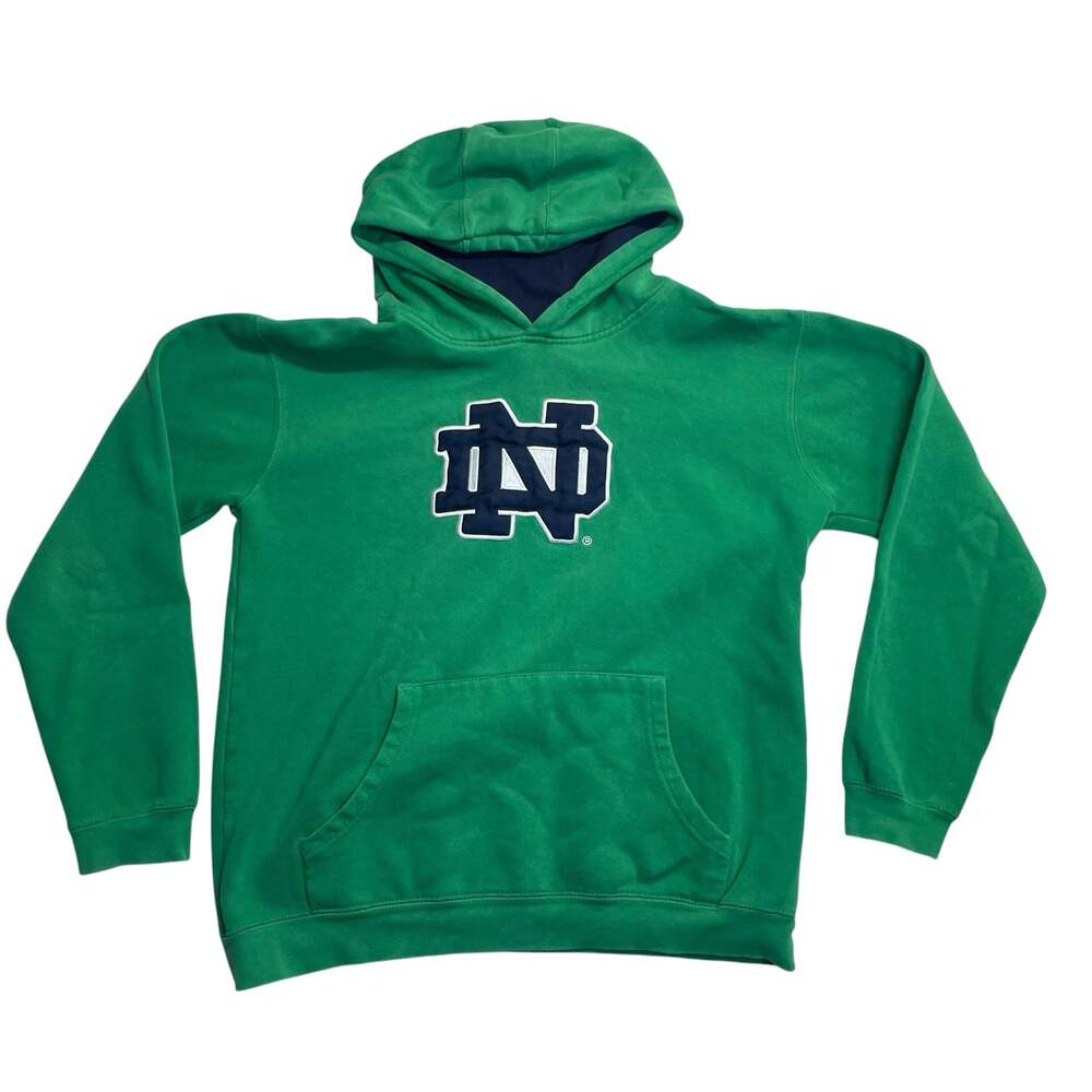 Notre Dame Fighting Irish Hoodie Green Pullover Sweatshirt Men's Small (Estim